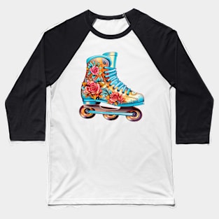 90s Retro Ice Skates Baseball T-Shirt